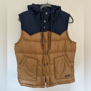 Patagonia Yellow and Blue Puffer Vest, EUC, Large